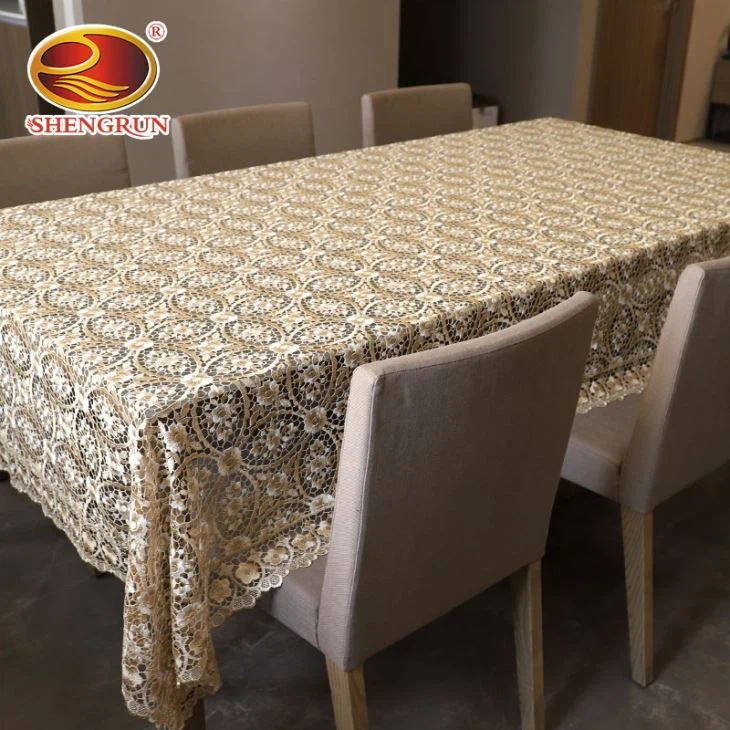 La belleza del mantel bordado en bucle.